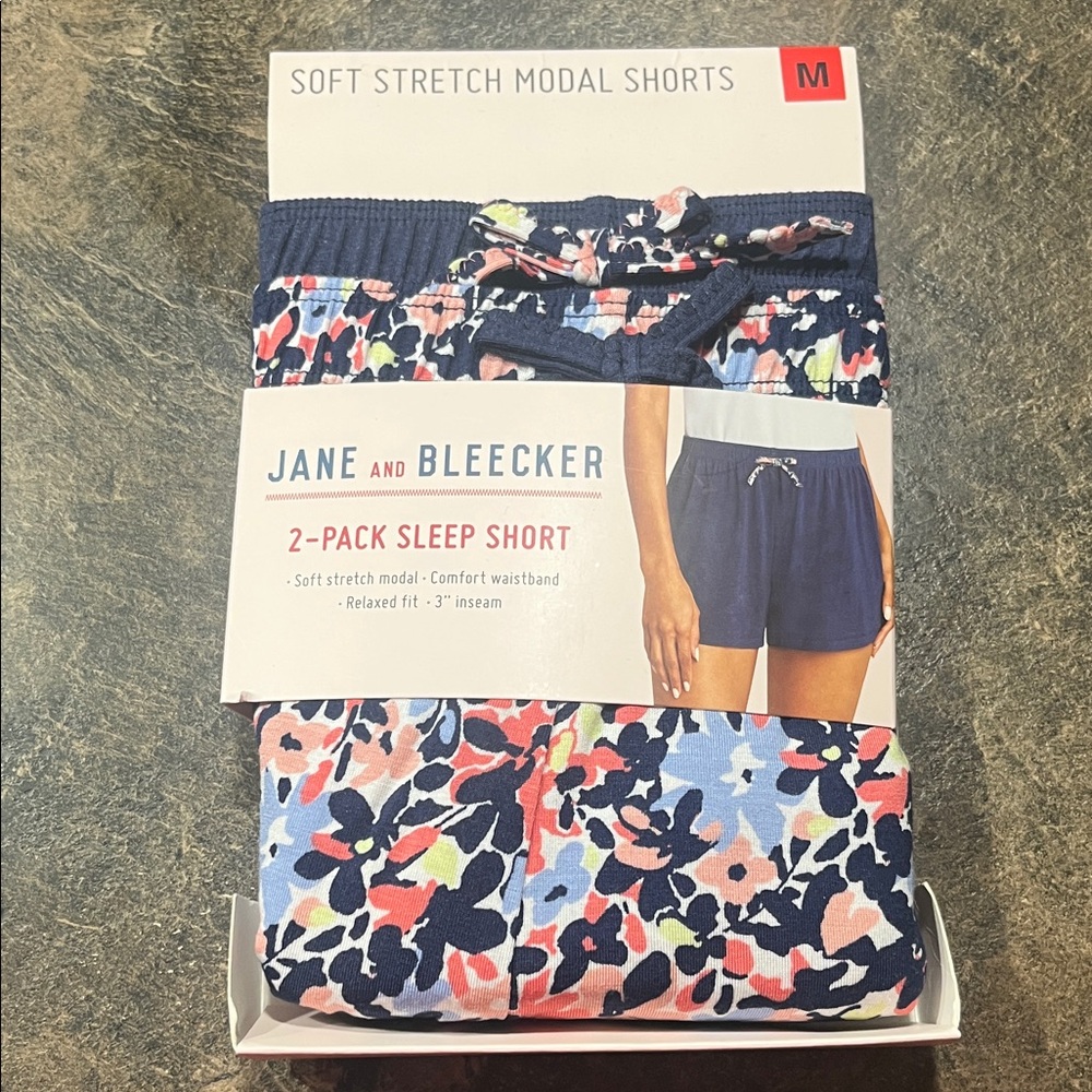 Jane and Bleecker Women's Floral Sleep Shorts - Blue and Pink